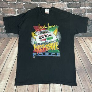 Vintage 1997 John Force T-Shirt Black NHRA Racing Castrol GTX Mens Size XL Tall